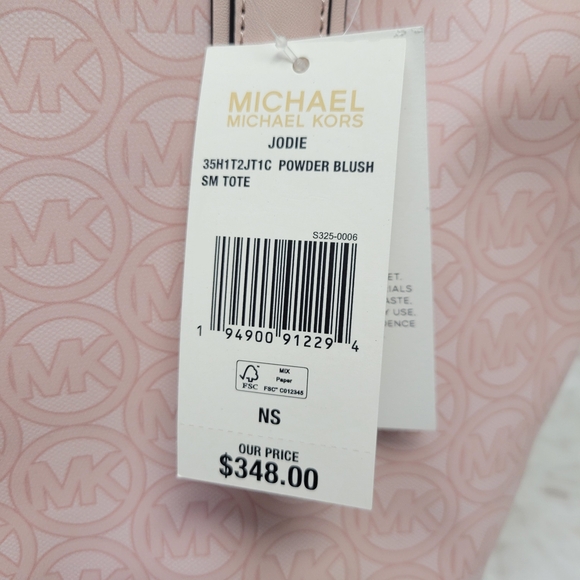 Michael Kors Jodie Small Tote Powder Blush MK Logo NWT - Picture 5 of 12
